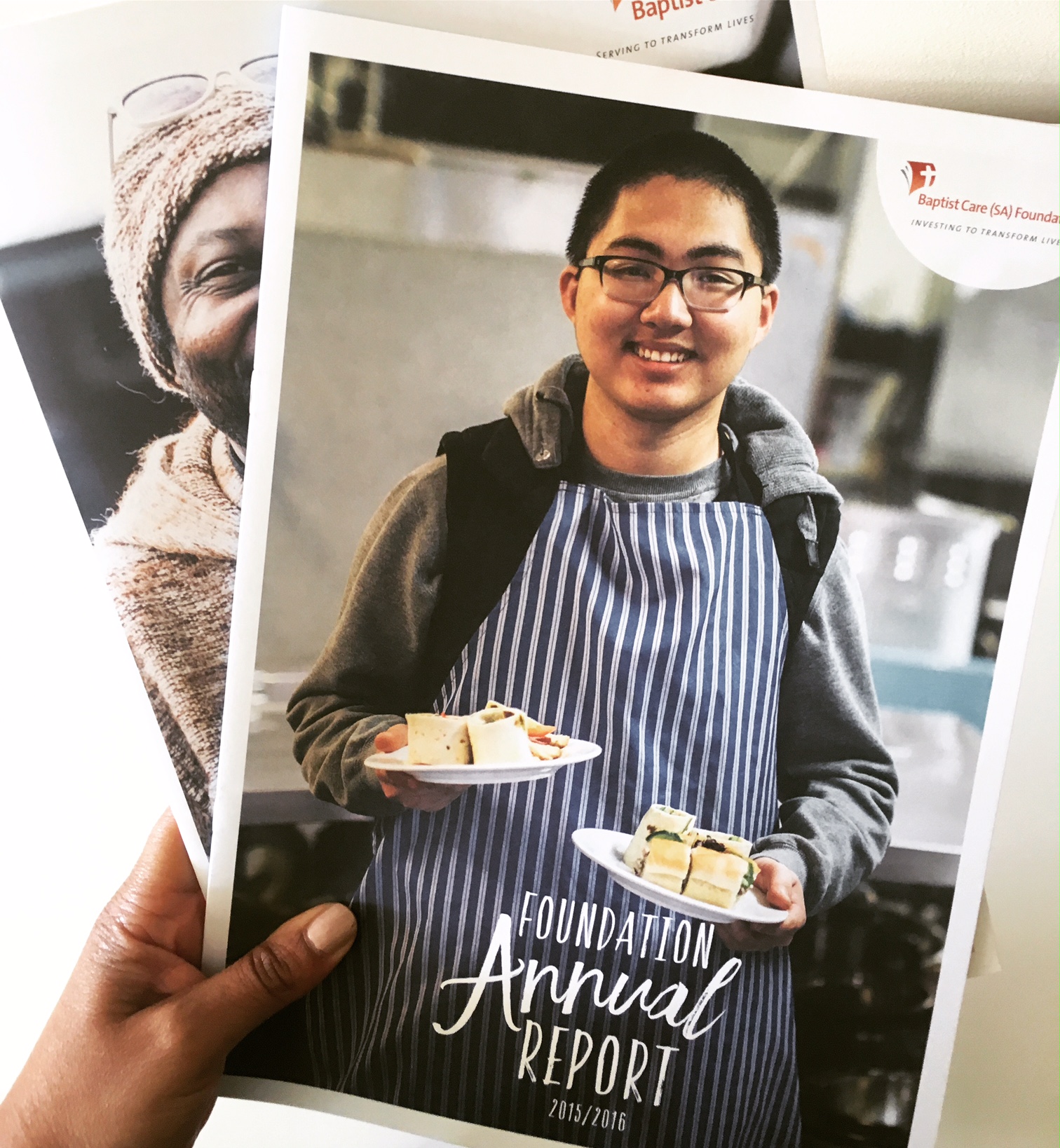 Annual Report 2016 for Baptist Care SA Foundation. Creative direction, copy, editing and project management by Drummer Marketing, design by Polkadot Prints, photography by Click Films.